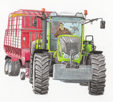 Tracktor mit Anhänger